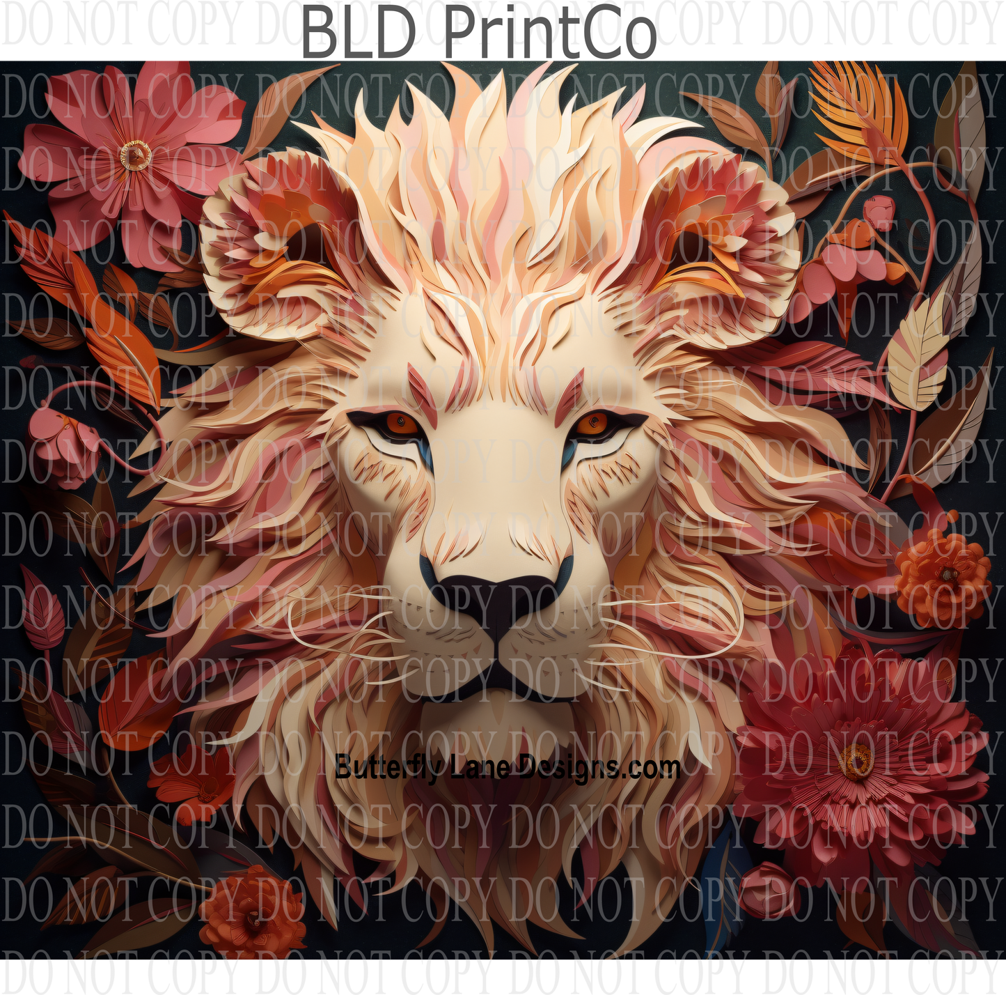 3D Effect Stunning Lion W21 : Tumbler wrap