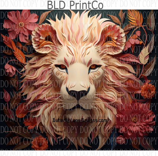 3D Effect Stunning Lion W21 : Tumbler wrap