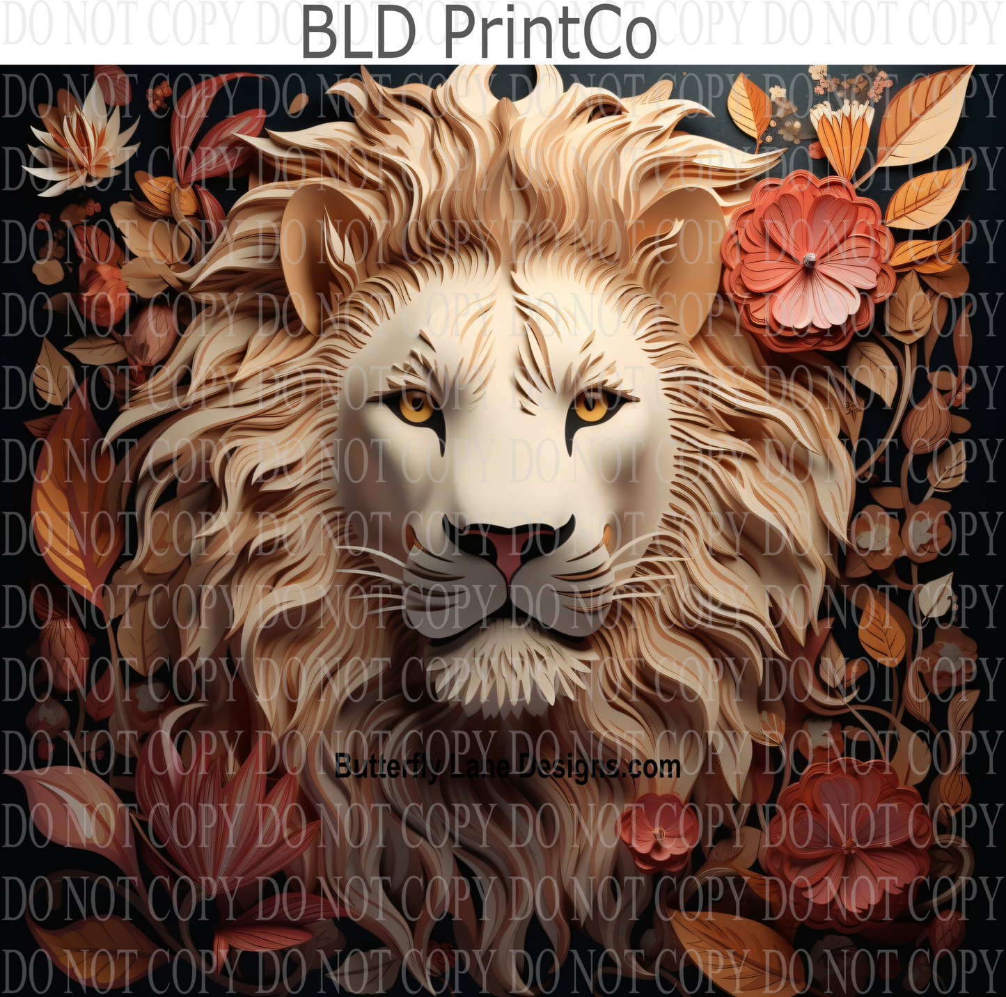 3D Effect Stunning Lion- W22 : Tumbler wrap