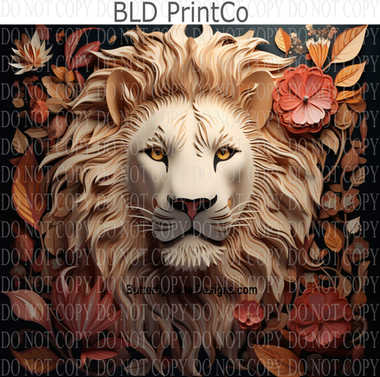 3D Effect Stunning Lion- W22 : Tumbler wrap