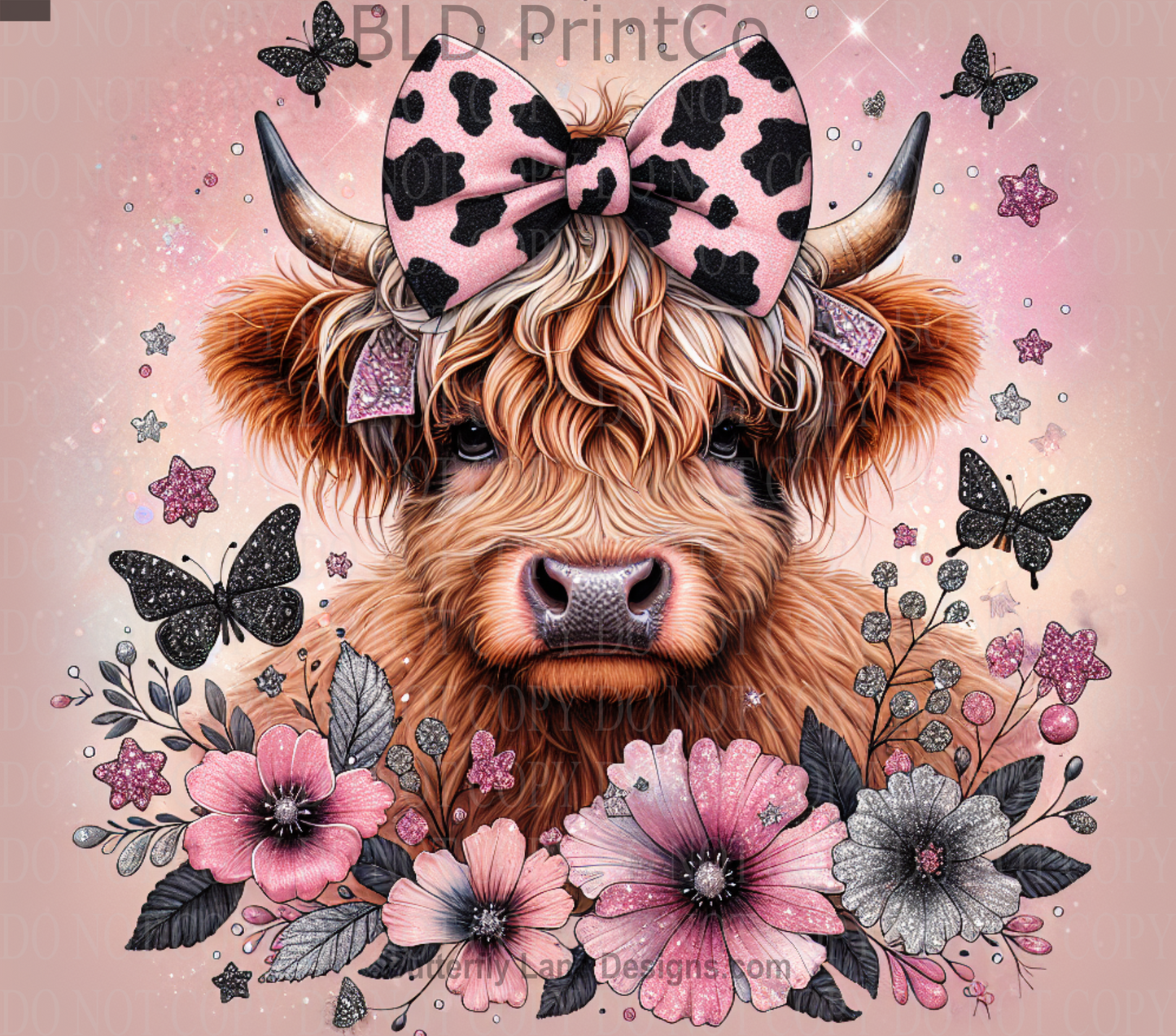 W222 Highland Baby cow:  Tumbler wrap