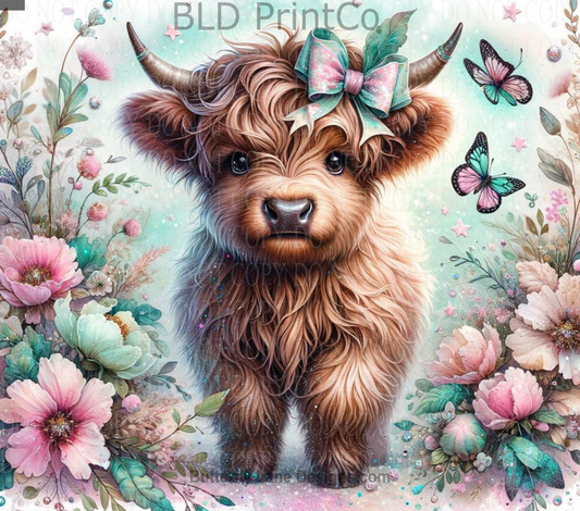 W229 Highland Baby Cow:  Tumbler wrap (