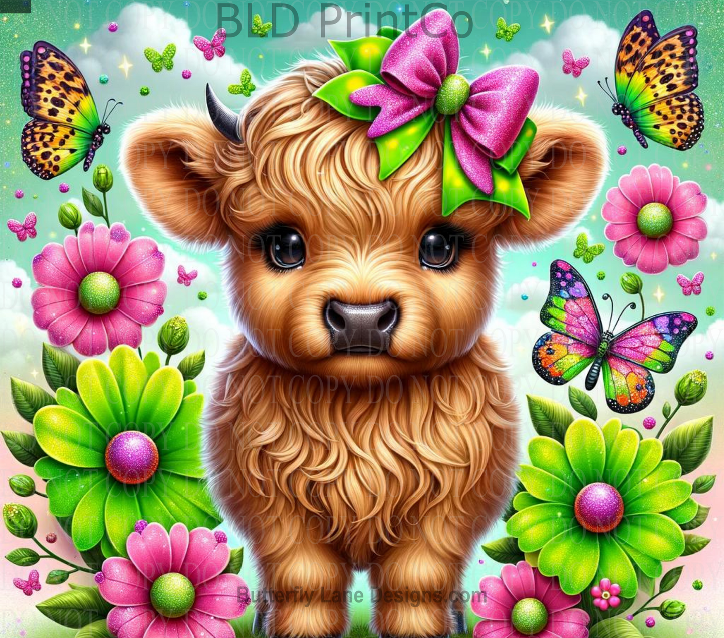 W233 Highland Baby Cow:  Tumbler wrap