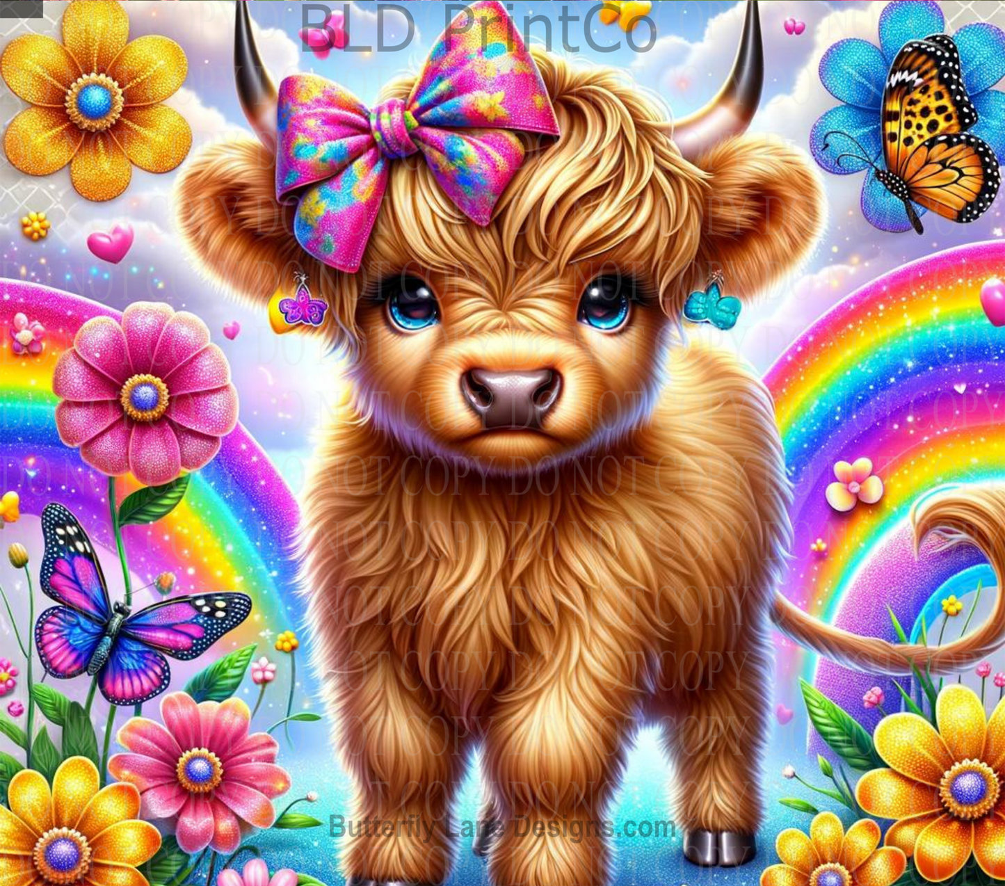 W234 Highland Baby Cow:  Tumbler wrap