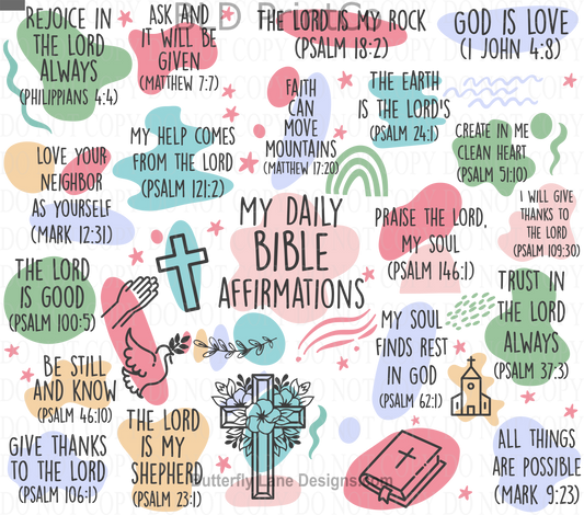 W250 Bible Affirmations:  Tumbler wrap