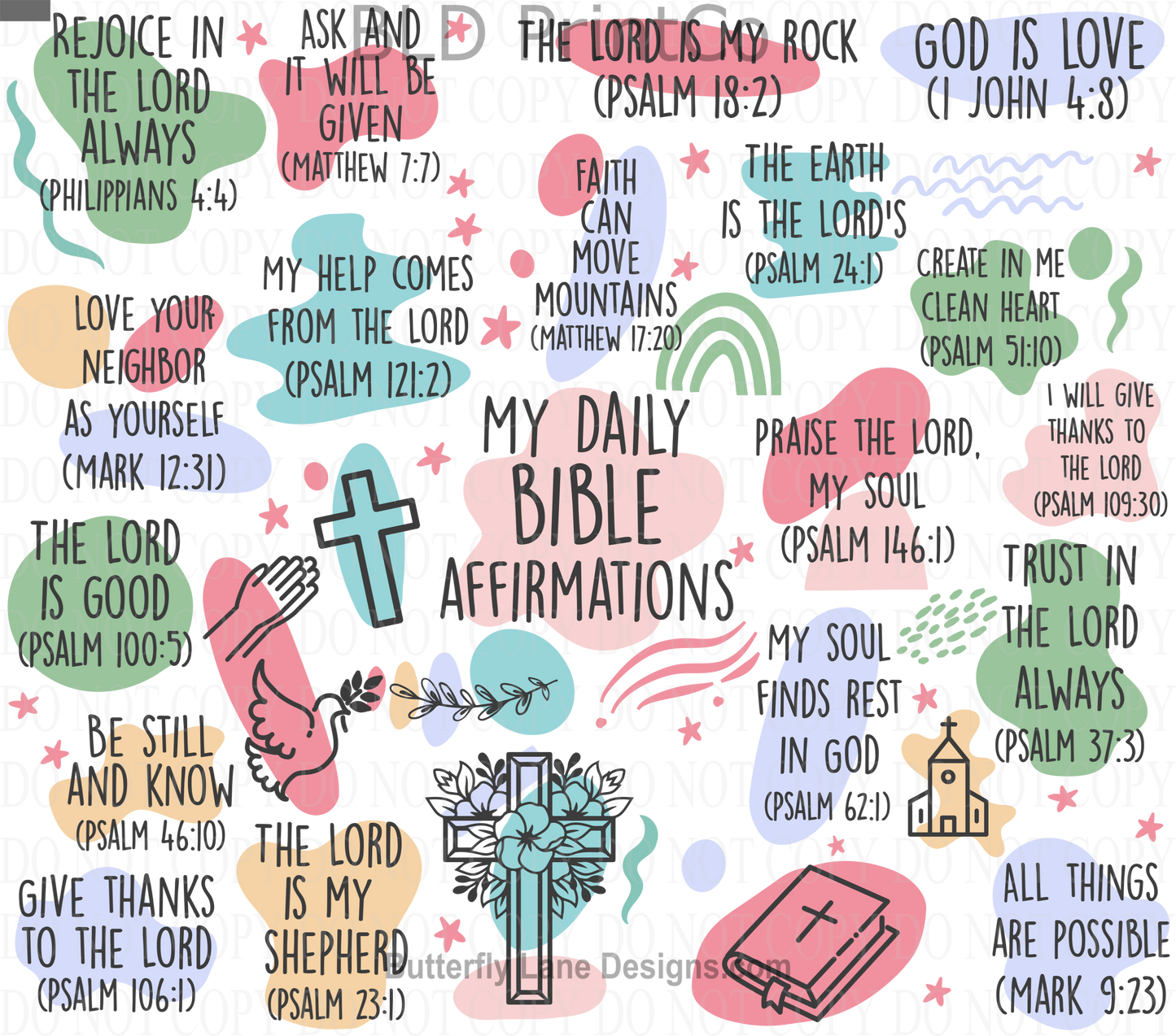 W250 Bible Affirmations:  Tumbler wrap