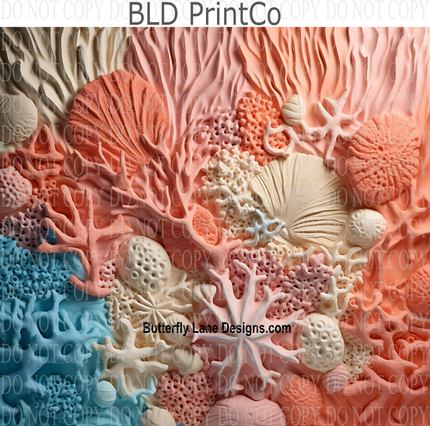 3D Effect Sea Coral- W28 : Tumbler wrap