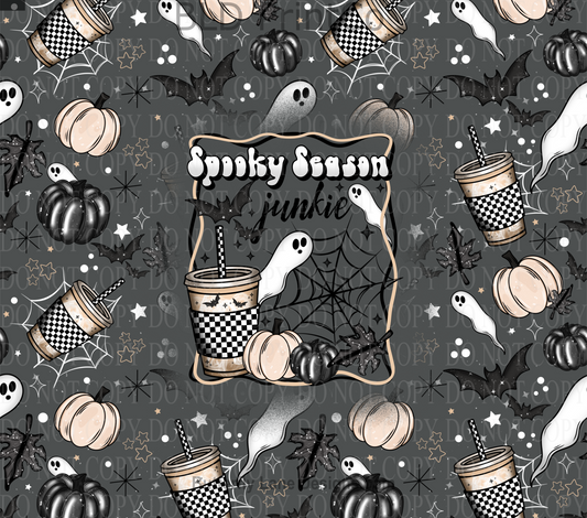 Spooky Season Junkie Tumbler wrap W288