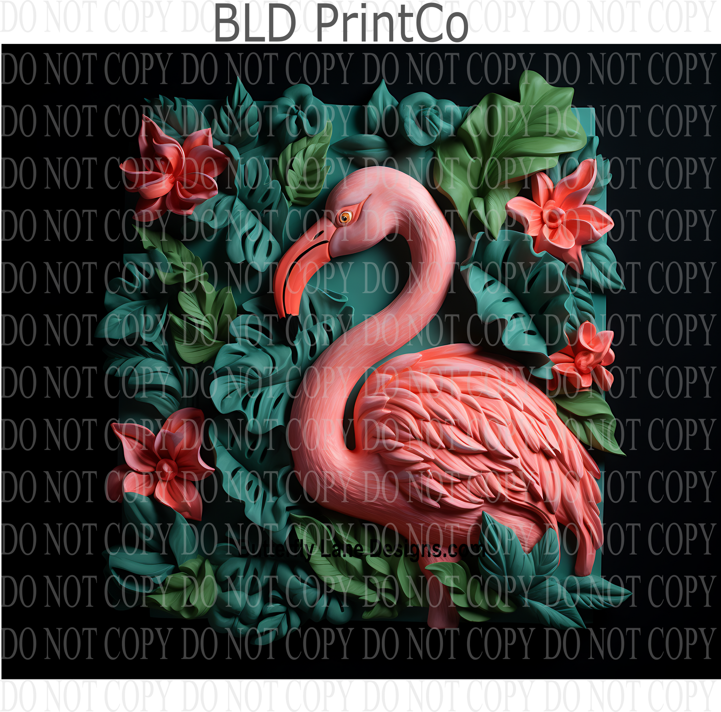 3D Effect  Pink Flamingo 2- W30 : Tumbler wrap