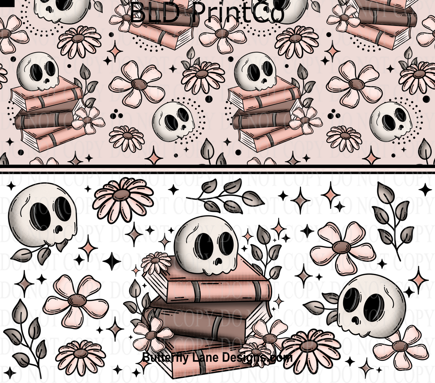 W342 Floral_books_skellie_wrap