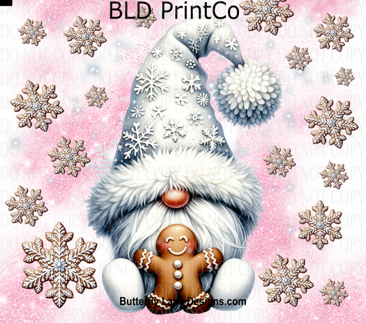 W367 white Christmas gnome -SUBLIMATION