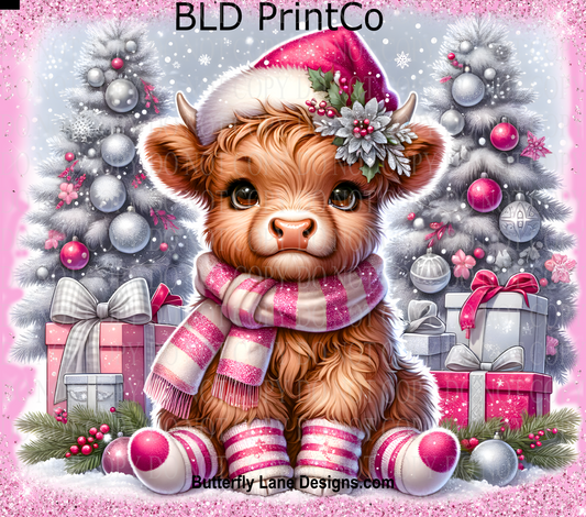 W378  Pink highland cow