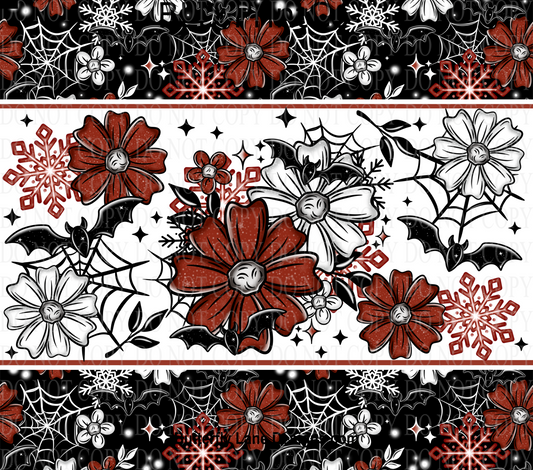 W419 Bat_Christmas_Florals