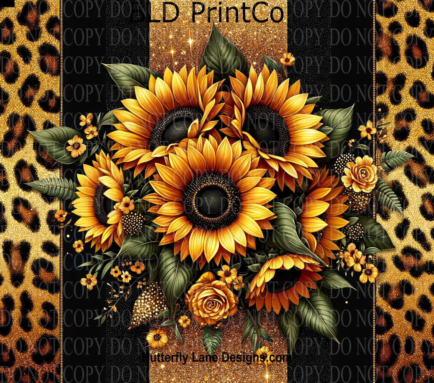 W485 Sunflower leopard print