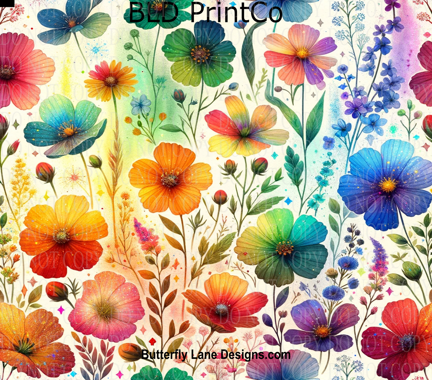 W491 Rainbow Painted flowers