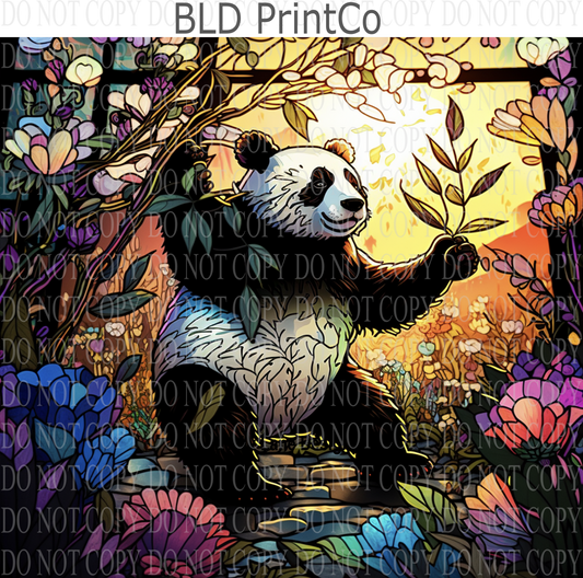 Cute Stained glass effect Panda 1  W56