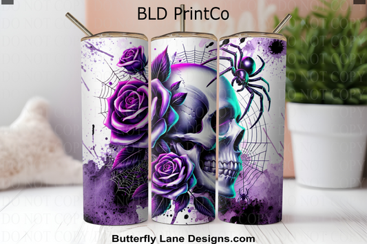 W600- Purple Roses and Skull