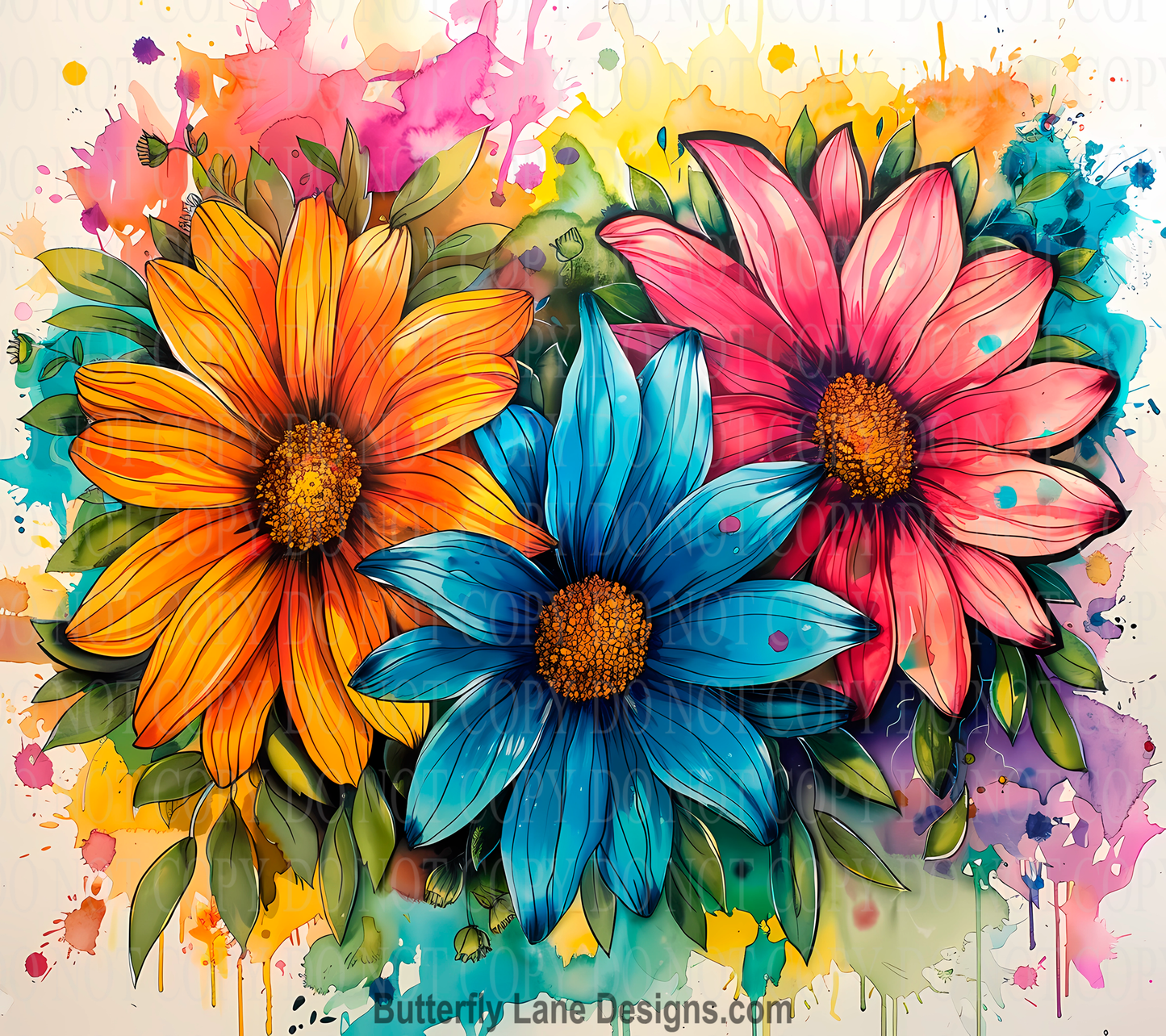 W694 Watercolor flowers