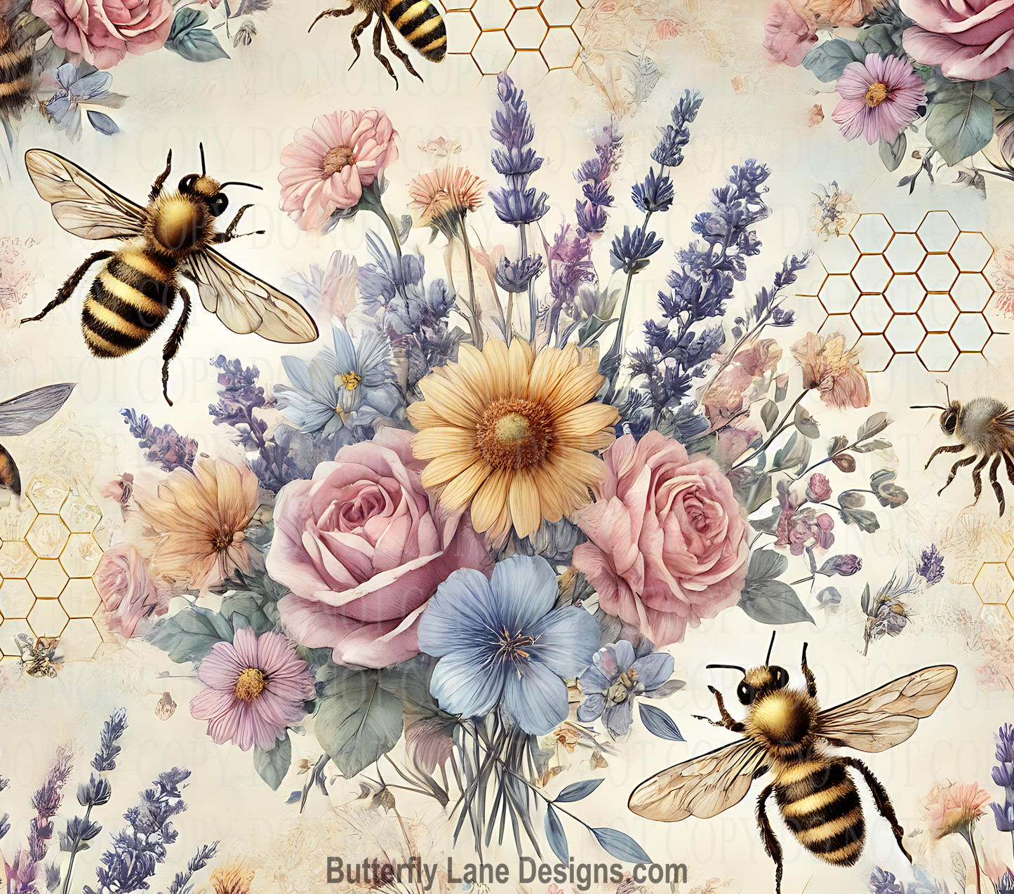 W698 Bees and Florals-