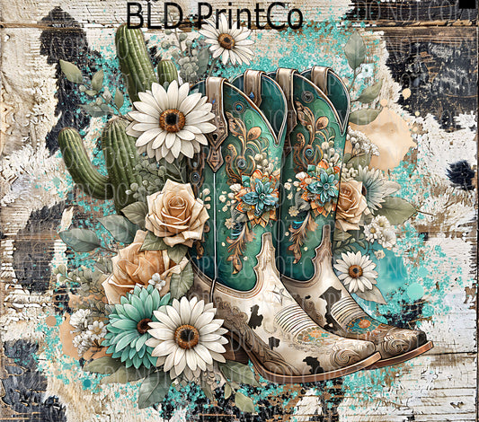 W717 Country Boot-turquoise