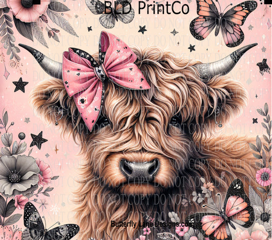 W720 Highland Cow Pink