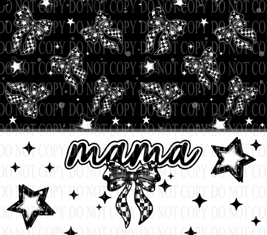W789 Mama_Bow_Black and white checkered