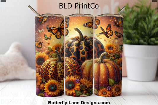 W823 Fall Pumpkins-Animal print & butterflies