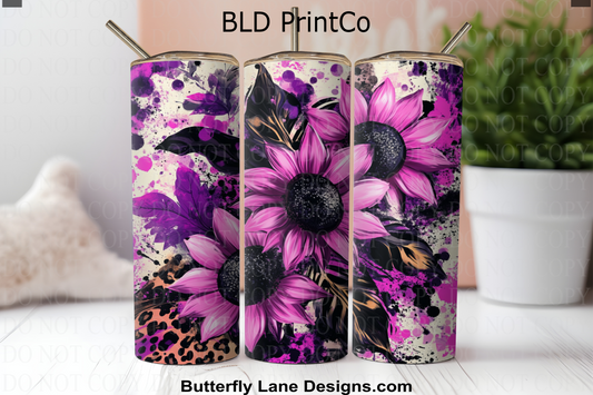 W828 Purple Florals and leopard print