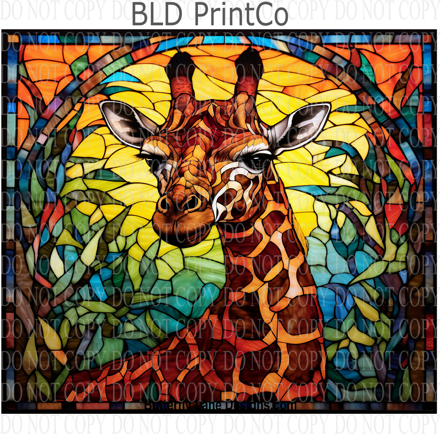 Stained Glass effect Giraffe 1 -  W84