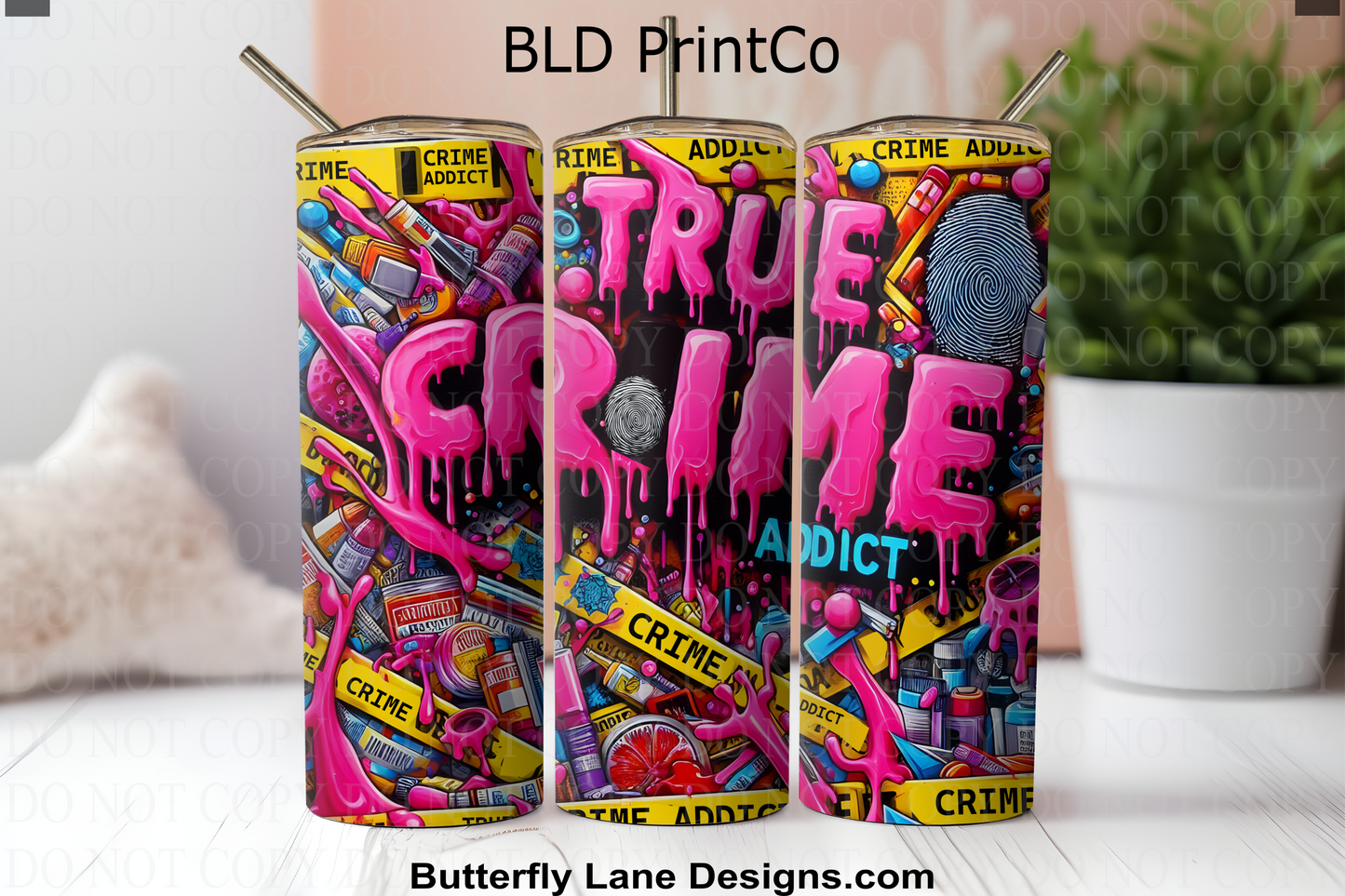W851 True crime addict Pink drip