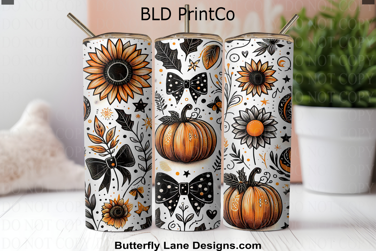 W852 Pumpkins and fall florals