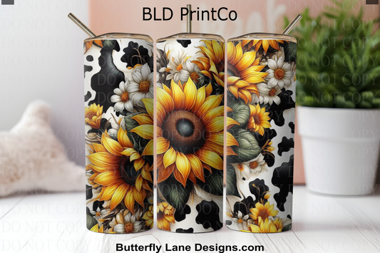 W854 Sunflowers and cow prints