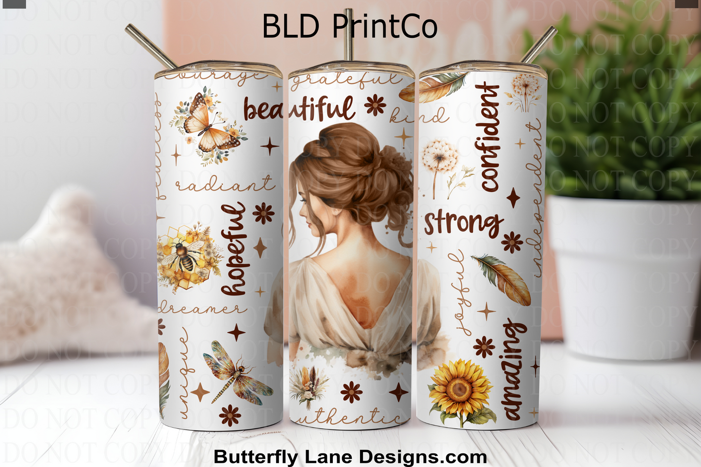 W856 Positive affirmations- brunette women