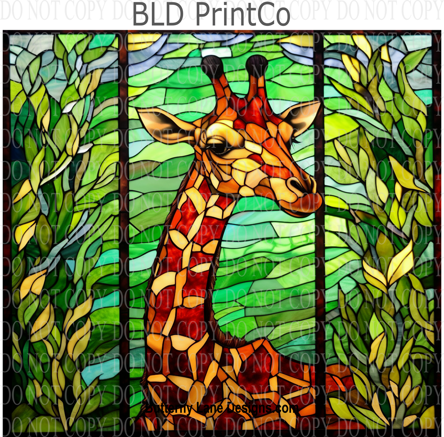 Stained Glass effect Giraffe 3 -  W86