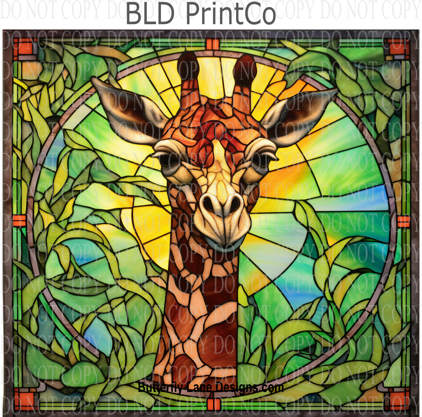 Stained Glass effect Giraffe 4 -  W87