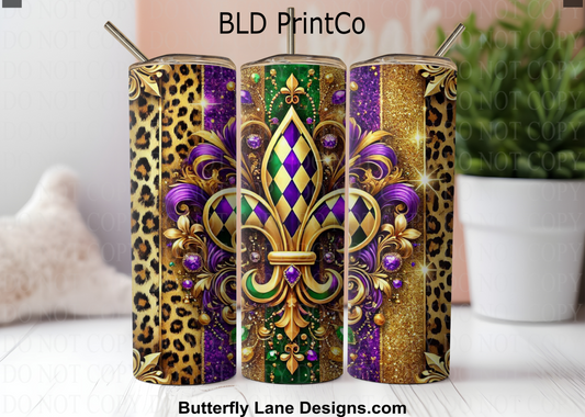 Mardi Gras Harlequin | Diamond Pattern & Gold Filigree | W950