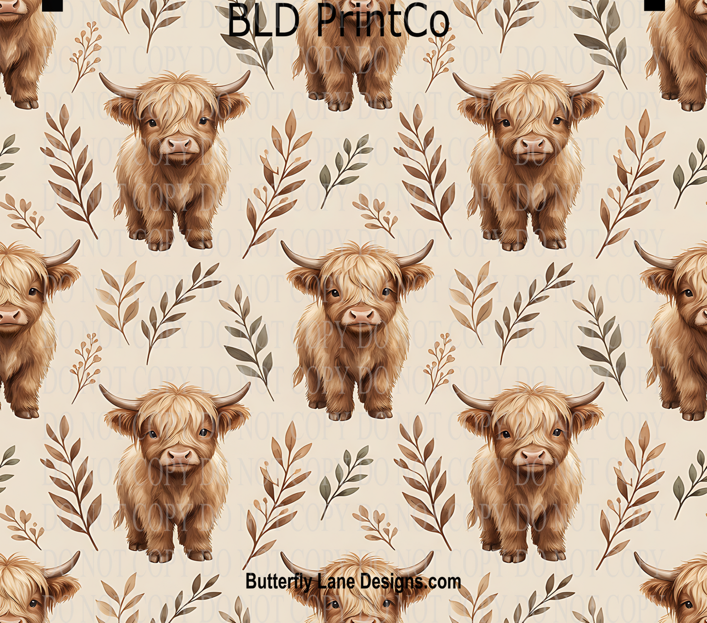 Highland Cow Botanical | Farmhouse Neutral | W983