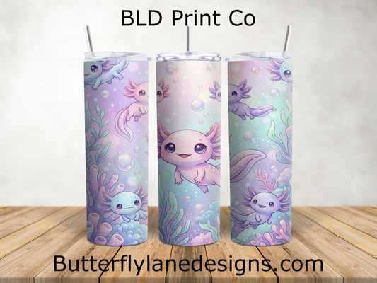 Axolotl Friends | Pastel Underwater Bubbles & Coral | W988