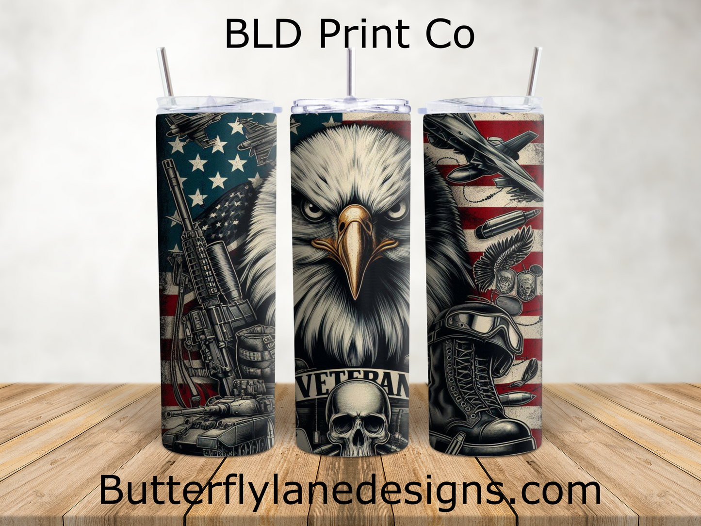 Veteran Eagle & Flag | Patriotic Military Tribute | W991