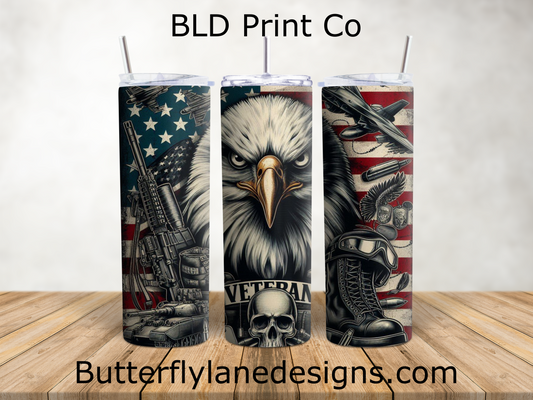 Veteran Eagle & Flag | Patriotic Military Tribute | W991