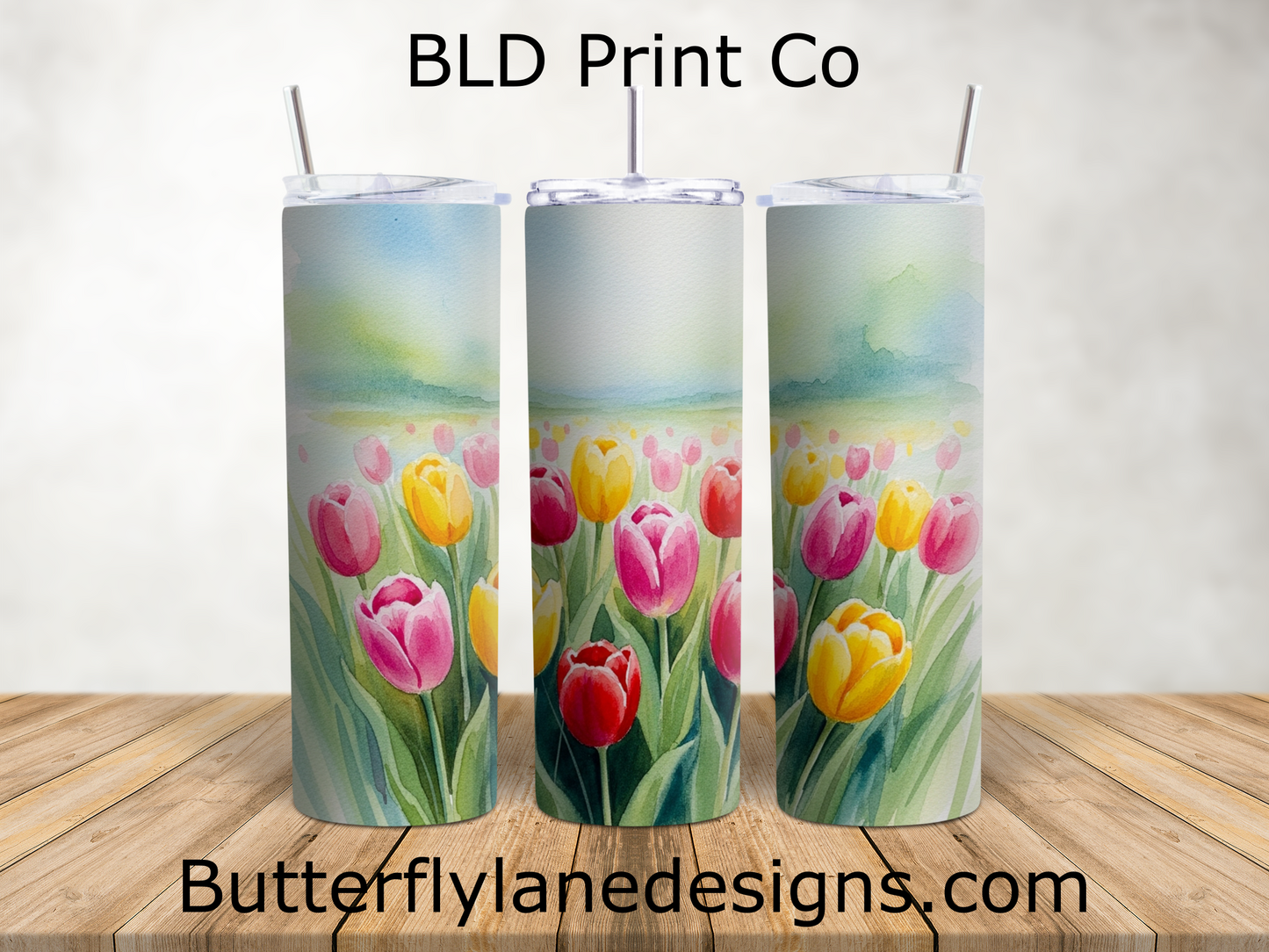 Tulip Field | Spring Watercolor Garden | W995