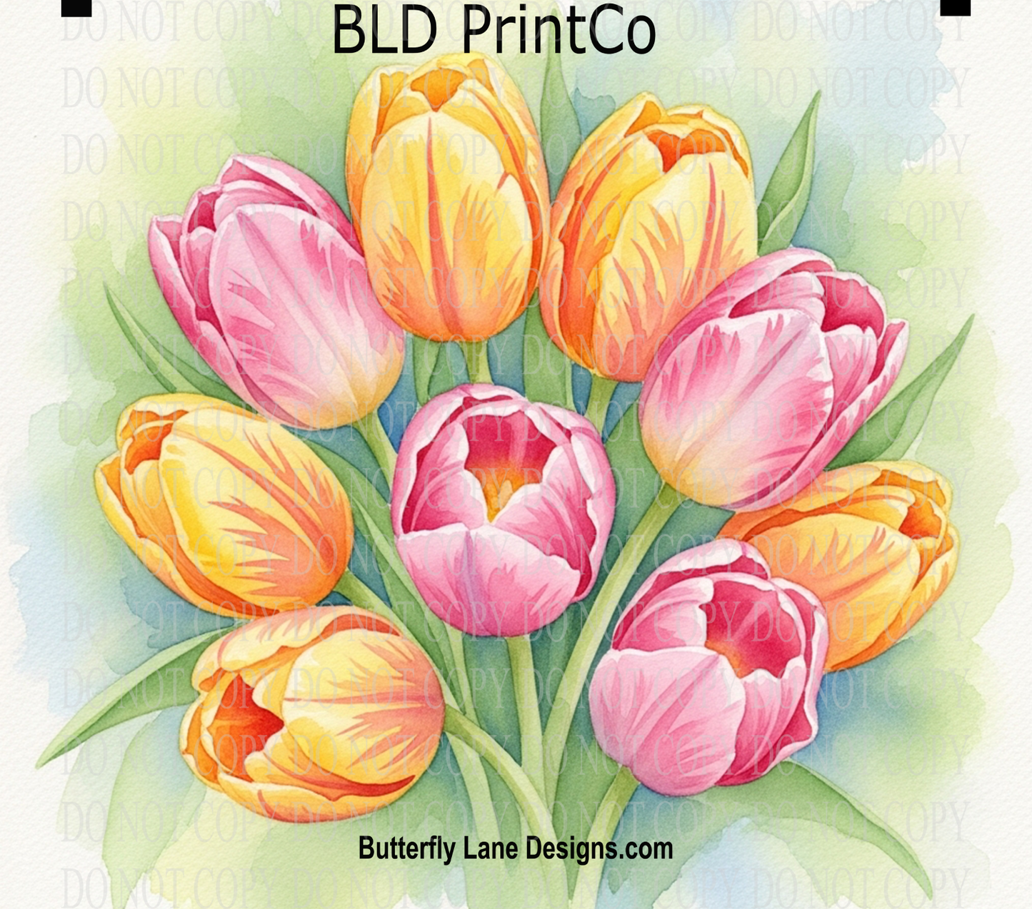 Tulip Bouquet | Spring Watercolor Floral Art | W996