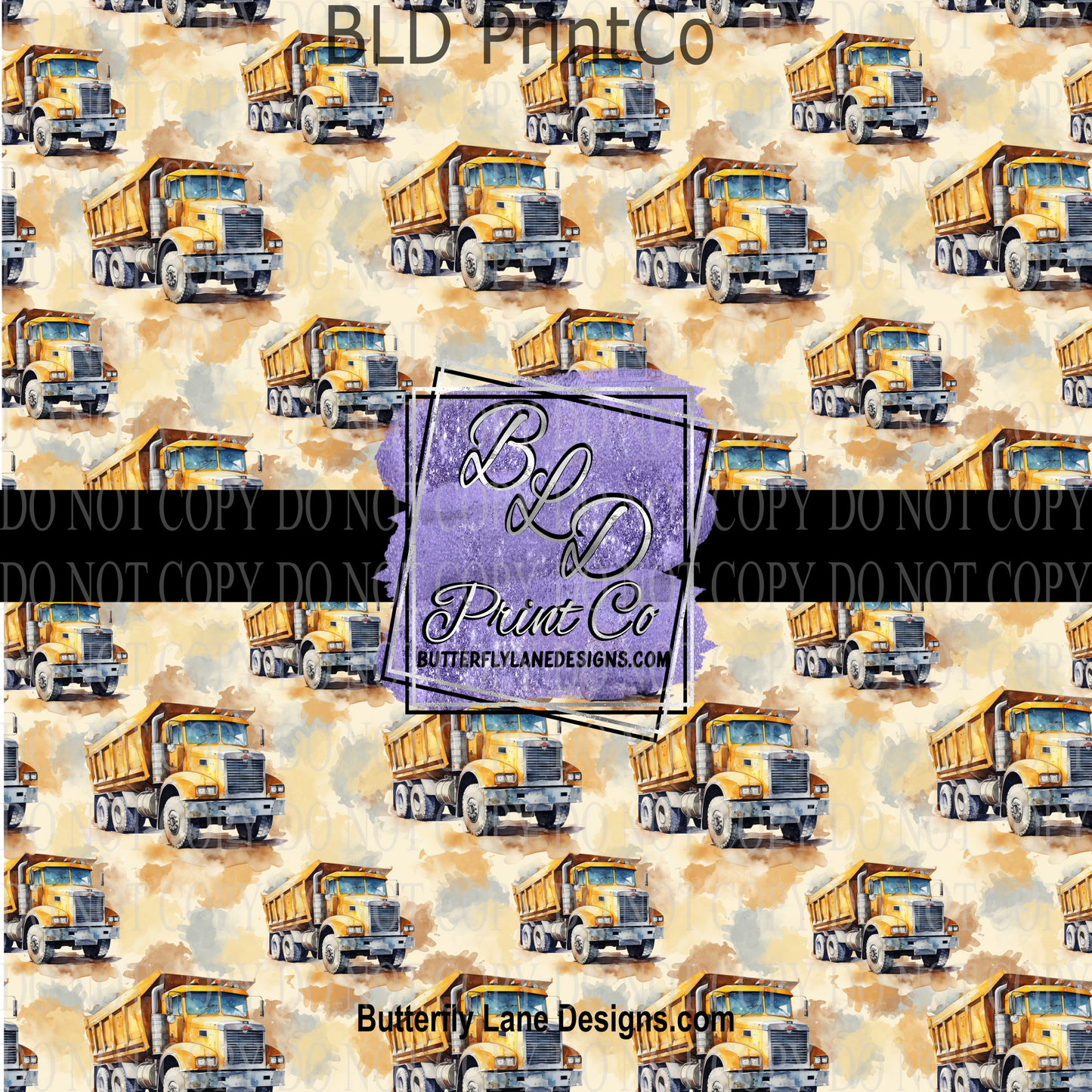 Watercolor Dump Truck PV 1114::  Patterned Vinyl