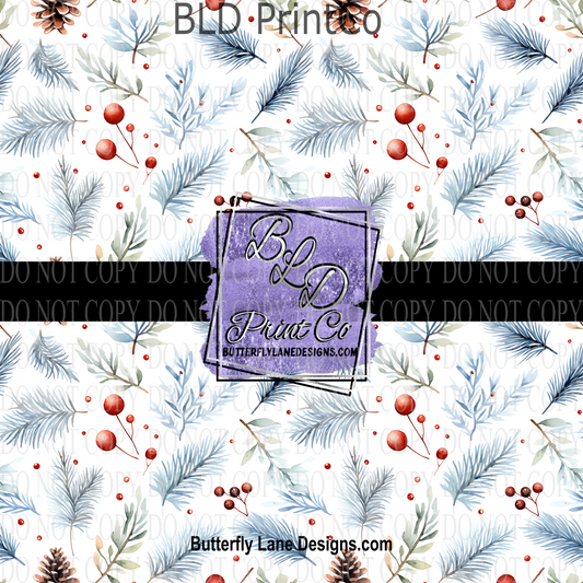 Winter Florals- Blue - PV 805  Patterned Vinyl
