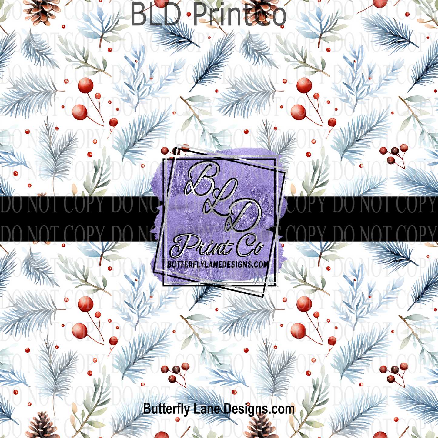 Winter Florals- Blue - PV 805  Patterned Vinyl