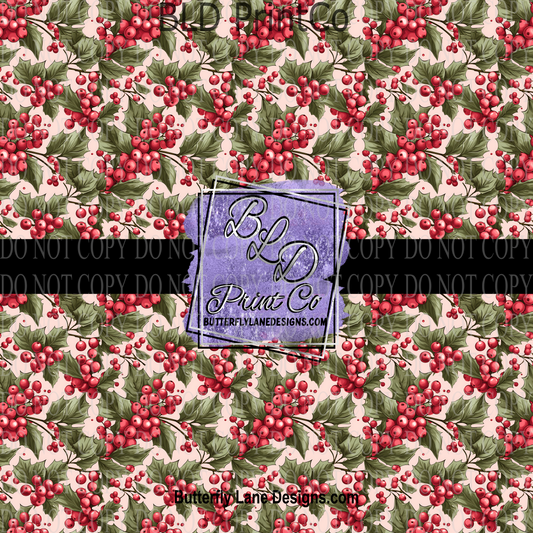 Winter Holly Berries - florals   PV 859     Patterned Vinyl