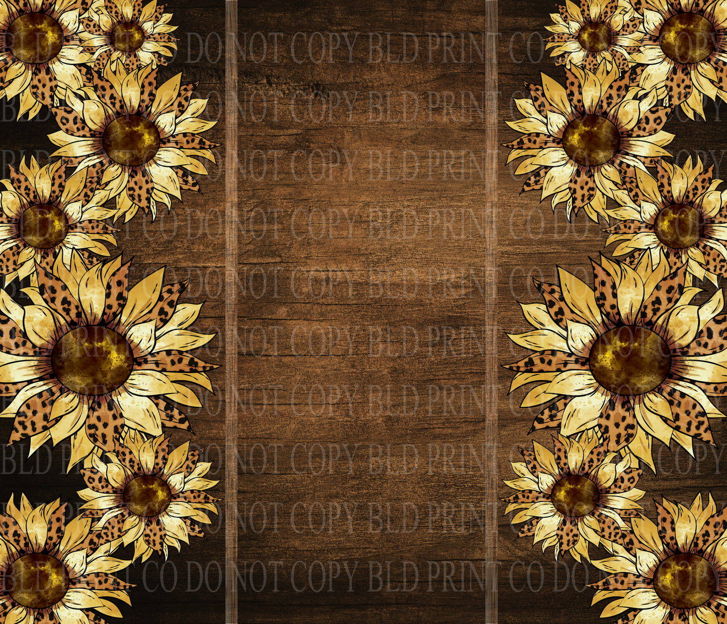 Wood grain sunflower BLD: Tumbler wrap