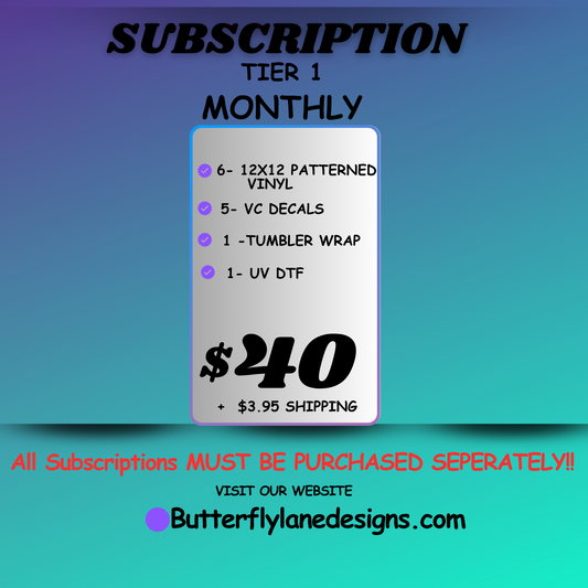 Monthly Subscription Box Tier 1 :: Purchase Separately :  NO Discounts allowed on sub boxes.