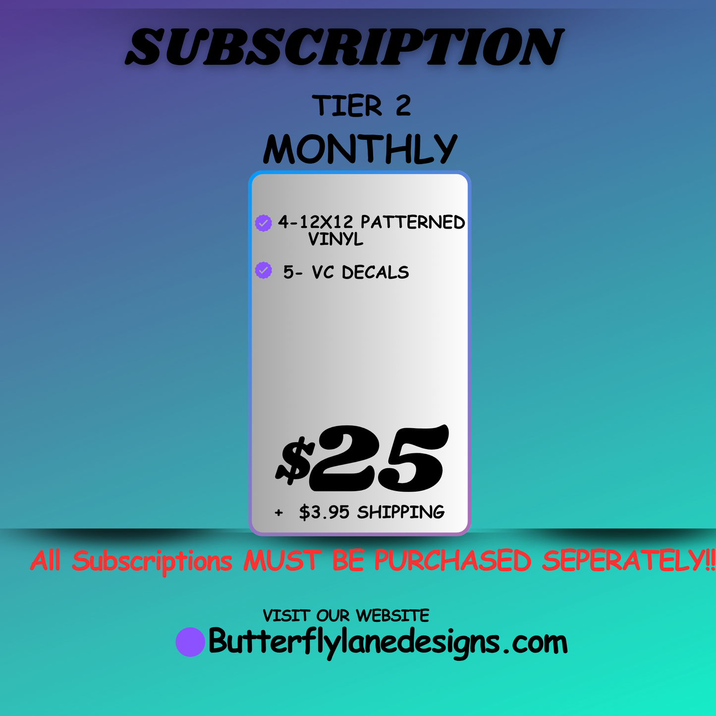 Monthly Subscription Box Tier 2 :: Purchase Separately