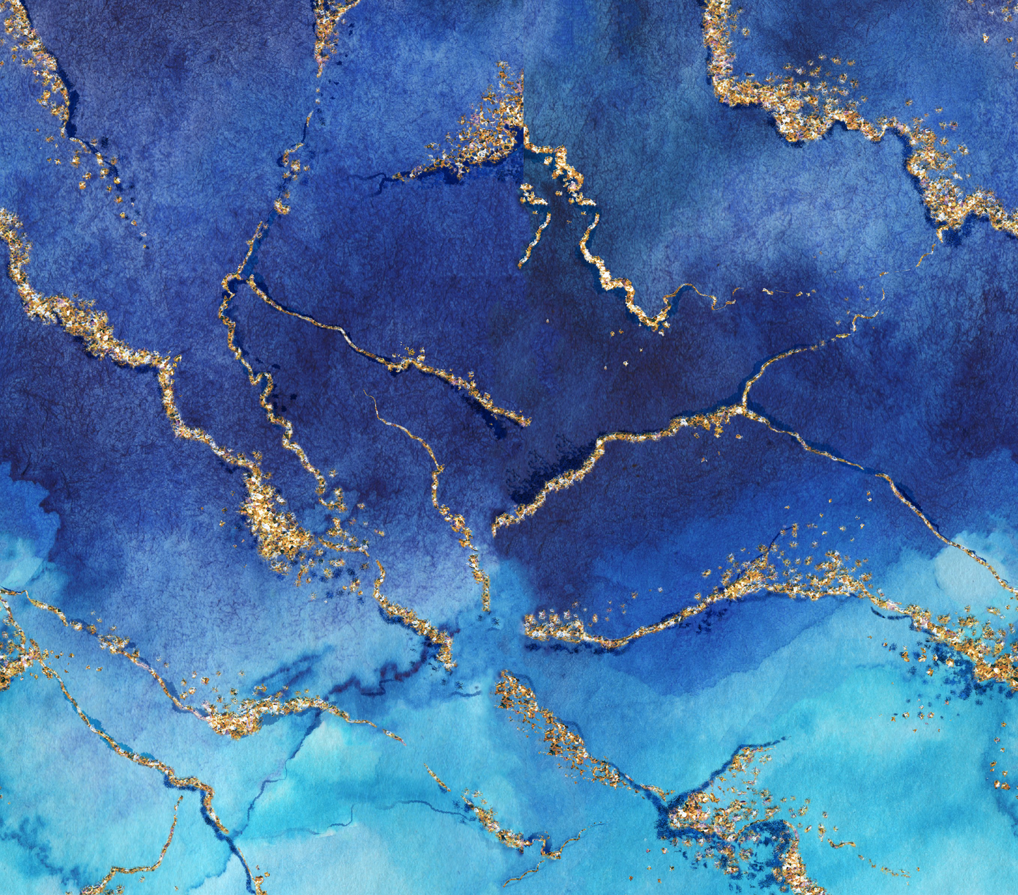 Blues ombre and gold marble - 030 Vinyl Sheet
